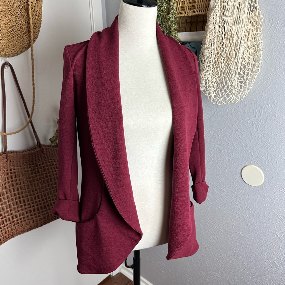 Lemon Tart Red Open Front Blazer